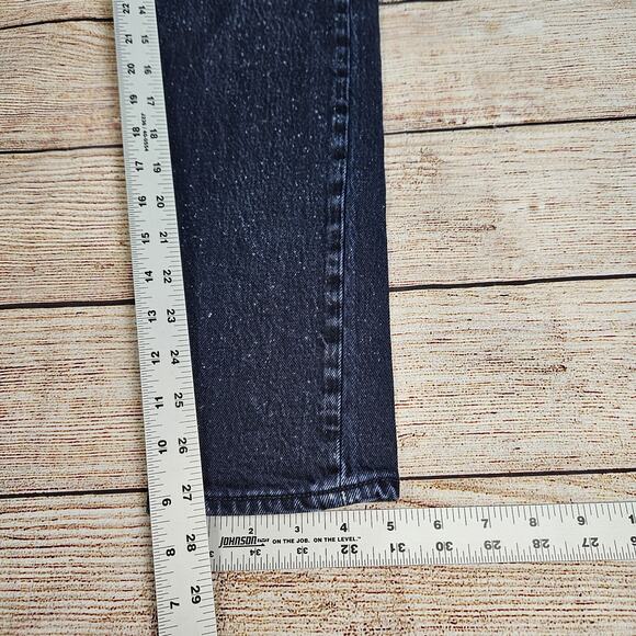 Levi’s PREMIUM Wedgie Straight Button Fly BIG E jeans Size 24 Blue Spotted - Picture 5 of 9